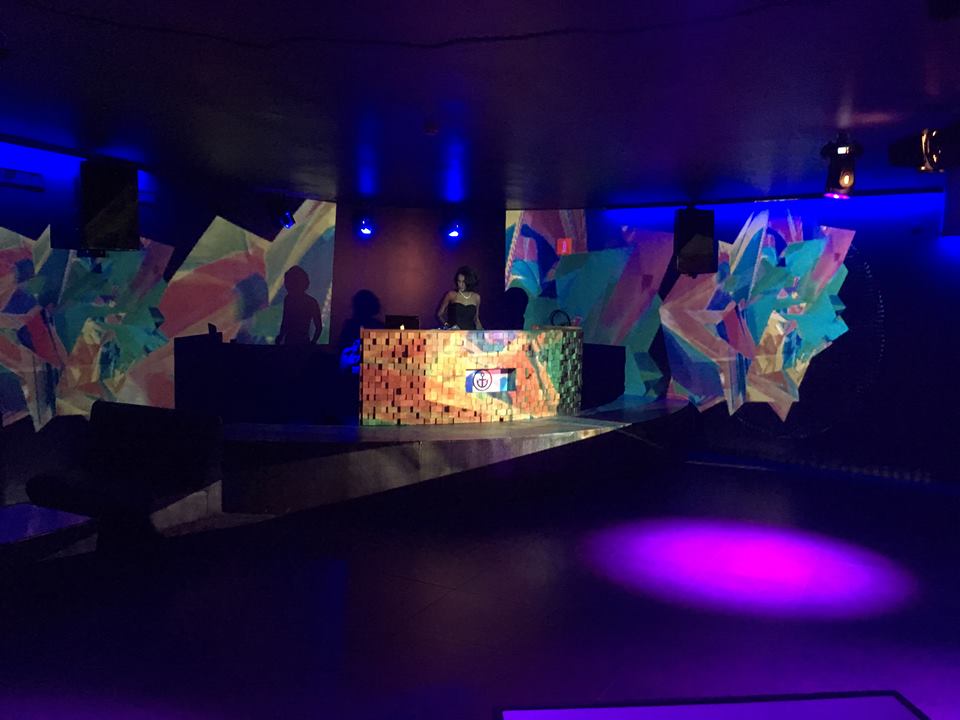 video mapping dj booth with dj